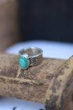 Royston turquoise engraved ring