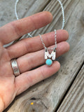 Hammered letter/brand necklace