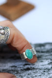 Royston turquoise engraved ring