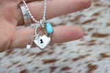 Heart lock & key necklace