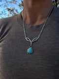 Western stitch turquoise necklace