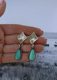 Turquoise dangle posts