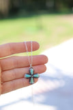 Dainty Turquoise Cross necklace