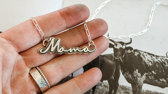 Cursive Mama Necklace