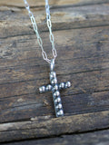 Half Bead cross necklace