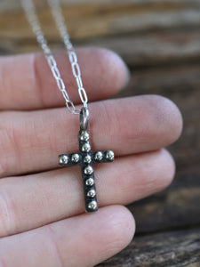 Half Bead cross necklace