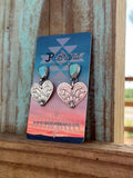 Heart post earrings