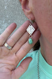 Engraved Diamond Sonoran drop earrings