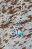 Heart carabiner charm necklace