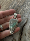 Broken arrow turquoise arrow head pendant