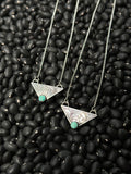 16” engraved triangle necklace