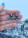 Pink Dahlia earrings