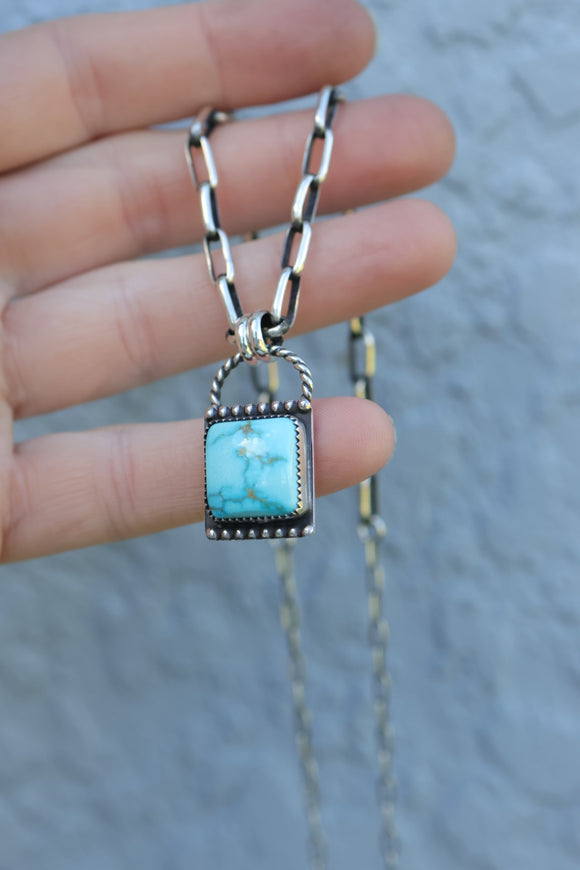 Dual chain Padlock necklace