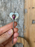 Heart hat pin