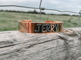 Copper bracelet with custom name