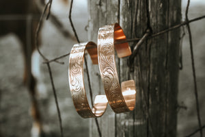 Engraved copper bracelet